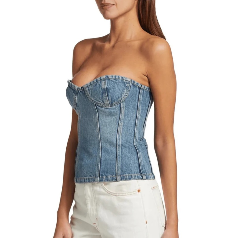 RONNY KOBO “SASHA” DENIM CORSET, SZ L - Picture 9 of 11